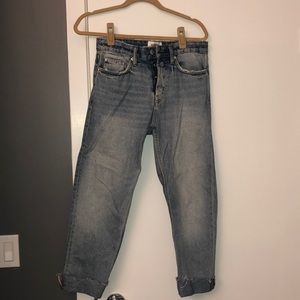 Light wash high rise boyfriend jean